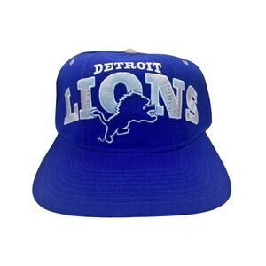 Vintage Detroit Lions Big Logo Snapback Hat NFL Tri Power Cap Embroidered
